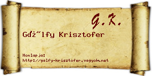 Gálfy Krisztofer névjegykártya